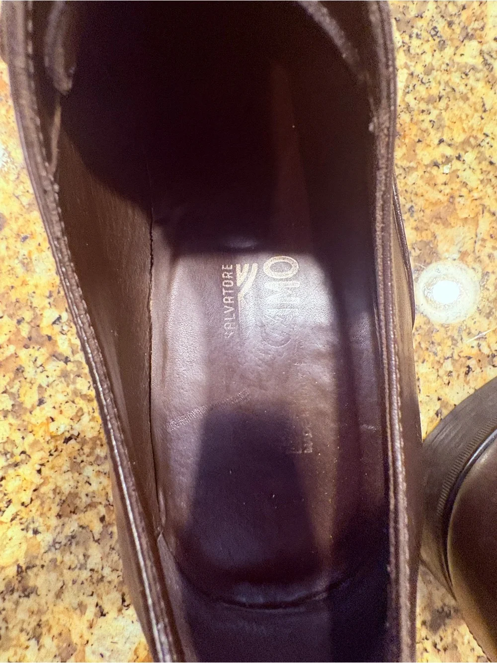 Salvatore Ferragamo Dark Brown Leather Cap-Toe Oxfords Men’s 10.5 Rain Luxe